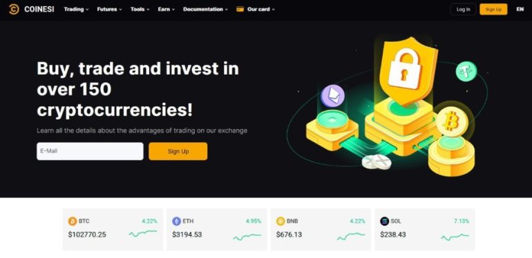 Coinesi: Торговля криптовалютами, крипто-карта и будущее финансов